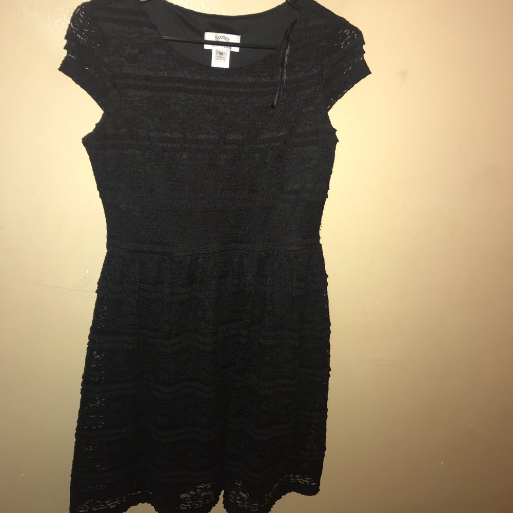 Black lace dress.